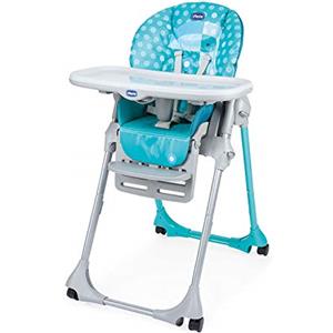 Chicco Polly Easy Seggiolone Pappa Evolutivo per Bambini da 6 Mesi a 3 Anni (15 kg), Seggiolone Reclinabile a Sdraietta con Altezza e Poggiapiedi Regolabili, 4 Ruote, Chiusura Compatta - Tucano