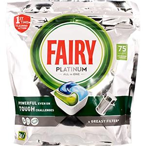 Fairy Platinum All-in-one Pastiglie per lavastoviglie, Confezione da 75 caps