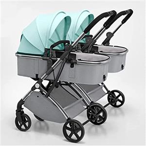 MEHWSUR Passeggino for carrozzina for gemelli: passeggino gemellare compatto e accogliente, passeggino doppio for neonati con seduta in tandem, baldacchino sovradimensionato, passeggino a ombrello tandem for