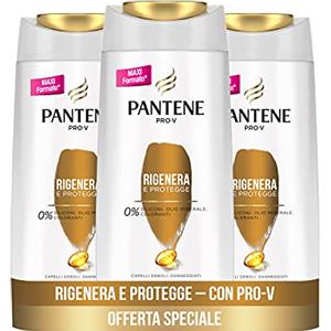 Pantene Pro-V Shampoo Protezione Cheratina, Rigenera e Protegge, Shampoo Capelli, per Capelli Deboli o Danneggiati, Ripara all'istante i Danni da Styling, 3 x 675 ML