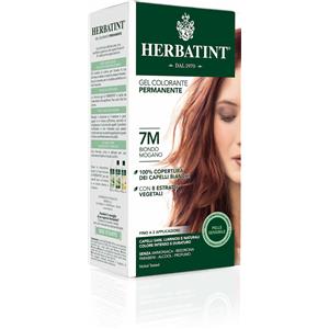 Herbatint Gel Colorante Permanente 7M Biondo Mogano - 150 ml, Senza Ammoniaca, 100% Copertura Capelli Bianchi, con 8 Estratti Vegetali Bio