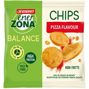 Enervit Enerzona Chips di Soia Gusto Pizza - Snack Bilanciato 40-30-30, Ricco di Proteine e Fibre, Non Fritte