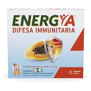 Energya Difesa Immunitaria, Integratore Alimentare con Vitamine, Zinco, Ginseng e Papaya per Affrontare i Cambi di Stagione con la Giusta Carica di Energia,14 Stick Orosolubili