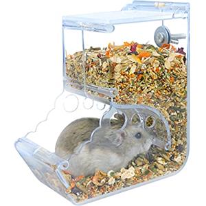 Andiker Mangiatoia Automatica per Criceti, 400 ml, in Acrilico Trasparente - Adatta per Piccoli Animali Domestici Come Ricci, Scoiattoli, Porcellini d'India
