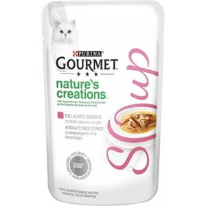 GOURMET Nature's Creations Soup - Cibo Umido per Gatti con Tonno e Acciughe in Brodo - 40g