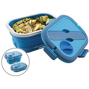 MACOM Space Lunch To Go 864 Scaldavivande Elettrico a Riscaldamento rapido Pieghevole salvaspazio, 35 W, 0.8 Litri, Smalto, Blu/Bianco