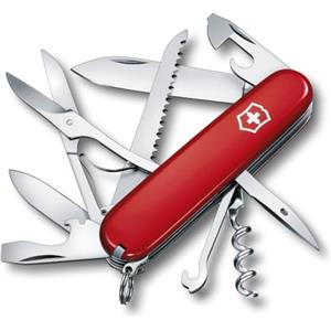 Victorinox, Huntsman, Coltellino Svizzero, Originale, Multiuso, Campeggio, 15 Funzioni, Lama, grande, Cavatappi, Rosso