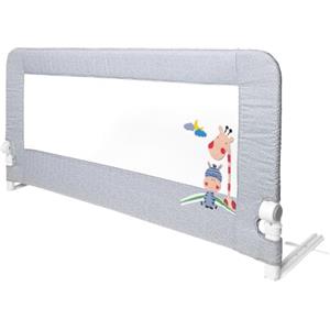 Interbaby Sponda Letto Bambini Anticaduta Alta Pieghevole 150cm Gr. Giraffa | Barriera con rete traspirante, si fissa sotto il materasso. Sfoderabile e lavabile. Matrimoniale e singolo, 18 mesi-5 anni