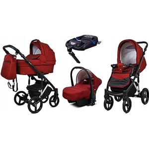 BabyLux® Bambini Passeggino Completo Set 4 in 1 - UZO - incl. Navicella, Canna, Seggiolino Auto, ISOFIX Base - Carrozzina Neonati Sistema Combinato - con Borsa fasciatoio ecc.