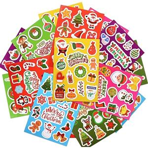 COLOFALLA 16Fogli Adesivi Scrapbooking Natale Etichette Adesive Natale Bambini Pacchetti Adesivi Natalizi Decorazioni Natalizie Diario Calendario dell'avvento Biglietto d'auguri Foto Album Fai da Te (Natale-2)