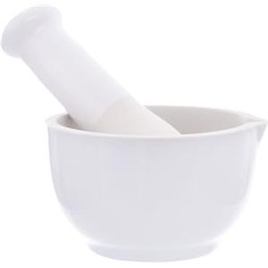 ORION Mortaio in ceramica con pestello, mortaio per spezie, bianco, Ø 8,5 cm
