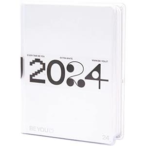BE YOU Extra White - Diario Scuola 2023-2024, 12 Mesi, Settembre 2023 - Agosto 2024, Agenda Scolastica con Sticker e Pagine per Sketch, con Copertina Trasparente, Formato Large 13,5 x 18,2 cm