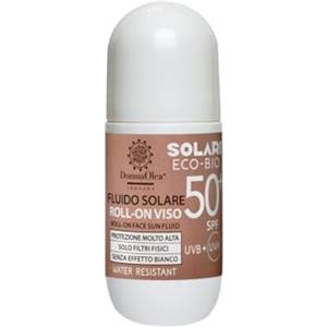 Domus Olea Toscana FLUIDO SOLARE VISO ROLL-ON SPF 50+ - Solo Filtri Fisici Minerali Microincapsulati, Senza Nanoparticelle - Protezione UVA/UVB, Water Resistant - 50 ml - ECO-BIO - DOMUS OLEA TOSCANA