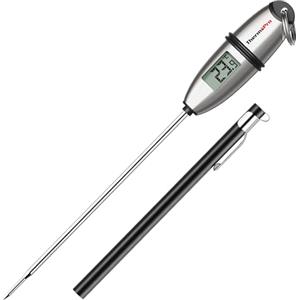ThermoPro TP02S Termometro da Cucina Digitale a Lettura Istantanea con 5.35 Sonda Lunga e Display LCD per BBQ Carne Barbecue Vino Latte Olio Dolci Alimenti Griglia Acqua