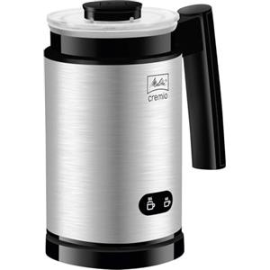 Melitta CREMIO 1014-03 Montalatte Elettrico per Cappuccino, Macchiato, Schiuma Latte Calda o Fredda, Acciaio Inox, Nero