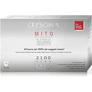 Crescina Transdermic MITO Isole Follicolari Doppio Trattamento Ricrescita e Anticaduta per capelli 2100 Uomo 40 fiale (20+20)