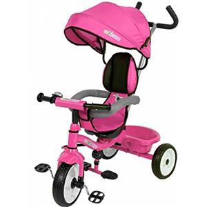 Colibrì Triciclo Bambini 1 anno Passeggino Fronte Mamma e Strada Leggero | Treciclo Regolabile Bimbo Bimba 9 mesi Colibrino Rosa