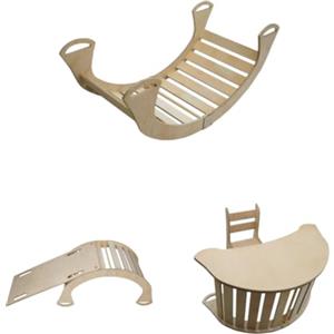 Skyline Altalene di equilibrio in legno tunnel gioco arco da arrampicata montessoriano per bambini fatto a mano dondolo montessori scivolo 5 in 1 con altalena con rampa scrivania e sedia M