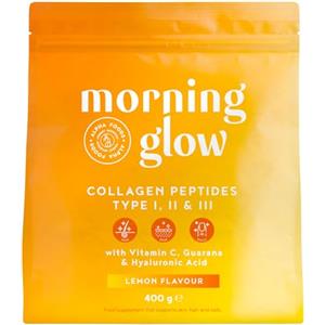 Alpha Foods Collagene in Polvere | Collagen Peptides Idrolizzato Puro + Acido Ialuronico + Vitamine C, E e Caffeina dal Guaranà | Integratore Collagene da Bere per la Pelle | Limone | 400g | Alpha Foods