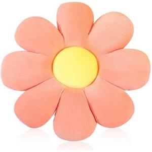 NatureMan Cuscino da pavimento a forma di margherita, grazioso cuscino in peluche per sedia, decorazione per la casa, per ragazze e donne, per leggere, camera da letto o guardare la TV (rosa, 38 cm)