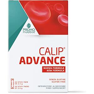 PromoPharma Calip Advance - per mantenere i normali livelli di colesterolo e trigliceridi -con Caigua, Riso Rosso Fermentato e Coenzima Q10 ad alta concentrazione - Integratore Alimentare - 20 stick pack da 2,5 g