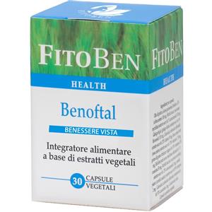 FITOBEN Benoftal - Integratore alimentare per il benessere della vista con Mirtillo nero e fitocaroteni - 30 capsule da 25,8 g