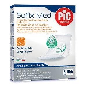 PIC Soffix Med Cerotto Post-Operatorio Delicato 10x6 cm - 5 Pezzi con Tampone Antibatterico