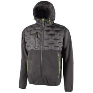U-POWER Giacca Ibrida XXL Asphalt Grey - Idrorepellente, Traspirante e Antivento con Cappuccio