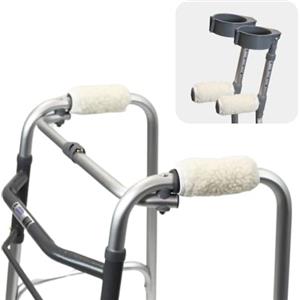 Solace Bracing Coppia di maniglie in pelle di pecora super morbida, realizzate nel Regno Unito e fornite dal NHS, con manici imbottiti antiscivolo per stampelle, deambulatori, telai Zimmer e sedie a