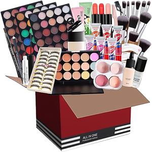 MKNZOME Professional Trucchi Donna Offerta, MKNZOME 50 pezzi Set Trucchi Make Up Completo con Trousse Trucchi regalo di Natale palette ombretti professionali Rossetti Makeup Fondotinta Correttore Lipgloss