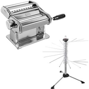 MARCATO Set Preparazione Pasta, Macchina per la Pasta Atlas 150 + Essiccatore + Accessori Fettuccine e Taglioni, Accessori per Cucina, Materiali di Qualità, Made in Italy.