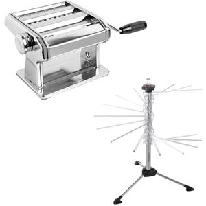 MARCATO Set Preparazione Pasta, Macchina per la Pasta Ampia 150 + Essiccatore + Accessori Fettuccine e Taglioni, Accessori per Cucina, Materiali di Qualità, Made in Italy.