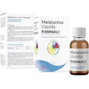 PIERPAOLI Melatonina Liquida: Integratore Alimentare In Gocce Che Contribuisce A Migliorare La Funzione Del Sonno E Ad Alleviare Gli Effetti Del Jet Lag, Flacone Da 30 ml Melatonina 1 Mg,