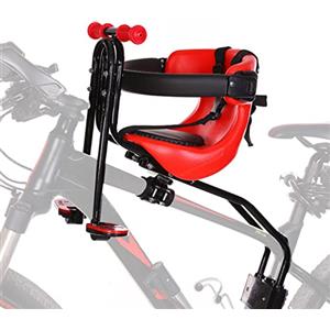 MSFE seggiolino Bici per Bambini Anteriore,seggiolino Anteriore per Bicicletta,seggiolino per Bicicletta con Cintura di Sicurezza/Schienale/Pedali/Corrimano,per Bambini dagli 8 Mesi ai 4 Anni(50KG)