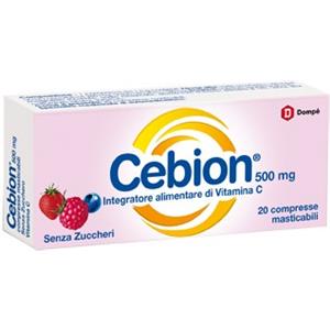 Procter & Gamble Cebion Masticabile Vitamina C Senza Zucchero - 20 Compresse Gusto Frutti di Bosco