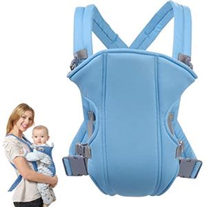 Xiuyer Marsupio Neonati, Xiuyer Regolabile Portantina Bebè Multiple-posizioni Baby Carrier per Neonato e Bambino fino a 10kg, Marsupio Neonati Ergonomico (Azzurro)