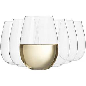 Krosno Bicchieri Calice da Vino Bianco Vetro senza Stelo | Set di 6 | 500 ML | Collezione Harmony | Ideale per la Casa, Ristorante Feste e Ricevimenti | Adatto alla Lavastoviglie