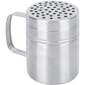 HERCHR Agitatore per draga in acciaio inossidabile con manico, Agitatore di zucchero a velo Pepiere con fori per Condimento da forno con farina di cacao alla cannella