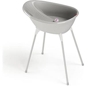 OKBABY Vaschetta Bella con Cavalletto di Supporto - Bagnetto Neonato 0-12 Mesi - Grigia