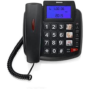 Brondi Bravo 90 LCD Telefono Fisso, Nero