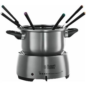 Russell Hobbs Fonduta, Macchina Per Fonduta, Fondue, 1.7 L, Pentola In Acciaio Inox, Lavastoviglie Ok, 6 Forchettine Incluse, Temperatura Regolabile, 1200 W, Fiesta Fondue Maker 22560-56, Nero