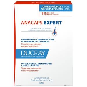 Ducray Anacaps Expert 90 Capsule - Integratore per Capelli e Unghie