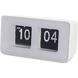 Balvi Orologio da appoggio Flip Clock Colore bianco Possibilità di appenderlo al muro Design retrò Pl