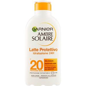 Garnier Ambre Solaire Latte Protettivo IP 20, Protezione Media, Idratazione 24H, 200 ml