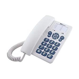 SPC Original - Telefono fisso da tavolo o da parete, con tasti grandi e di facile utilizzo, 3 memorie dirette, volume suoneria extra forte, funzione di ricomposizione, colore bianco