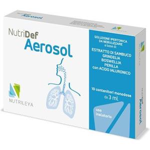 Nutrileya NutriDef Aerosol - Dispositivo Medico Inalatorio con Estratti Vegetali e Acido Ialuronico - 10 Fiale da 3 ml