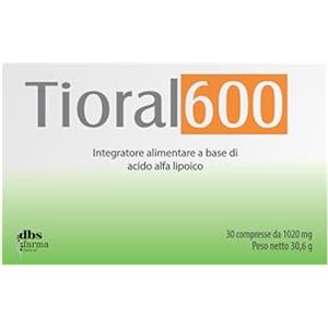 TIORAL 600 - Acido Alfa Lipoico 600 mg | Integratore acido alfa lipoico | 30 Compresse ad Alto Dosaggio