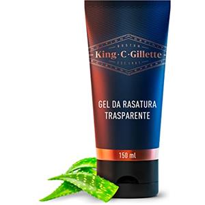 King C. Gillette GEL DA BARBA Trasparente per Rasatura Uomo, Confezione da 150 ml, PROTEGGE e RIPARA la Pelle dalle Lamette, Profumo al té Bianco,KIT PROFESSIONALE, IDEA REGALO