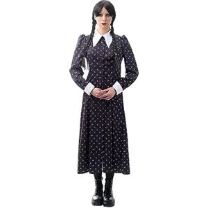 Zoelibat - Costume per bambini Wednesday, travestimento Carnevale e Halloween