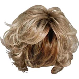 Corlidea Parrucca da Donna Corta Ondulata in Pizzo - Capelli Umani Sintetici Naturali Ricci Resistenti al Calore